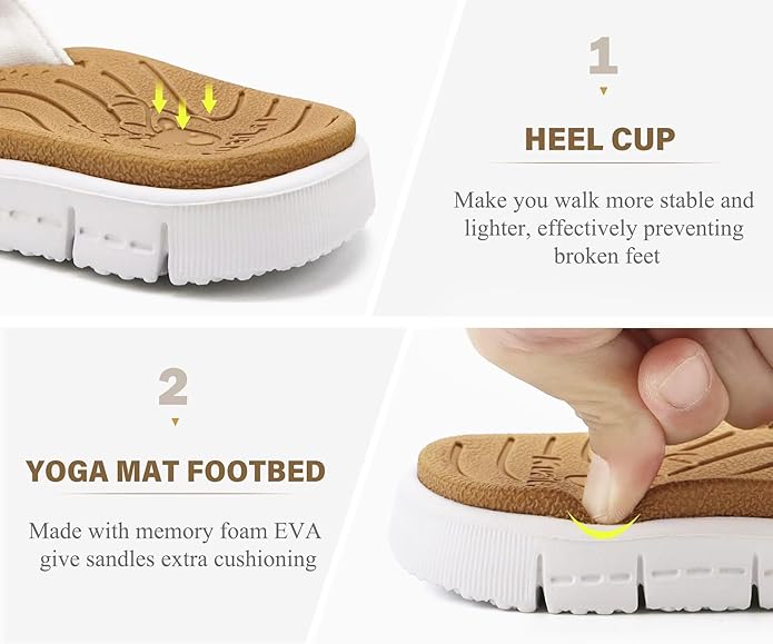 KuaiLu Comfortable Flip Flops for Women with Arch Support Summer Beach Walking Thong Sandals Slip On Indoor Outdoor
