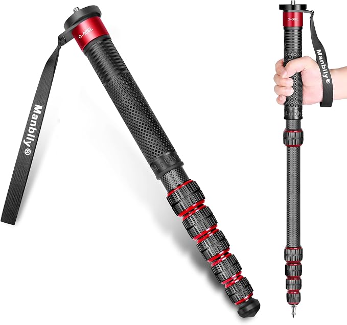 Manbily Camera Monopod, C-666L 32mm Tube Carbon Fiber Monopod