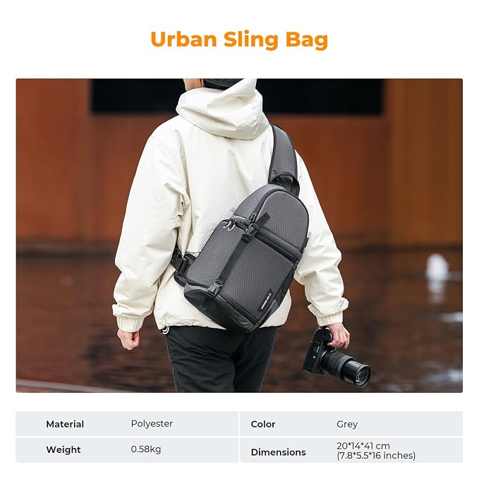 K&F CONCEPT Camera Sling Bag Crossbody Bag Camera Shoulder Backpack