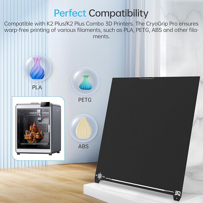 BIQU CryoGrip Pro Frostbite for K2 Plus 370x370mm Cold Build Plate Room