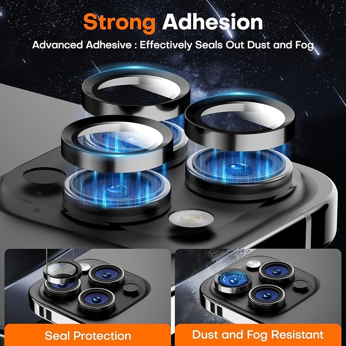 for iPhone 16 Pro/iPhone 16 Pro Max Camera Lens Protector, Tempered Glass