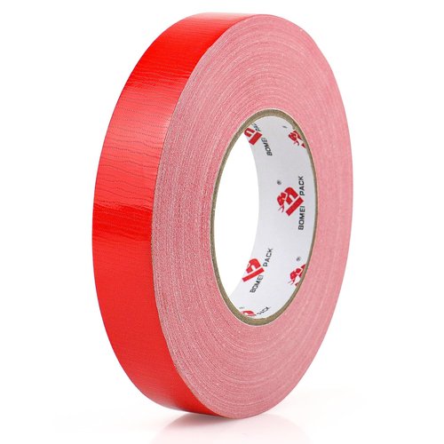 BOMEI PACK Heavy Duty Waterproof Duct Tape - 1 Inch x 60 Yards, No Residue, Tear by Hand (Red)