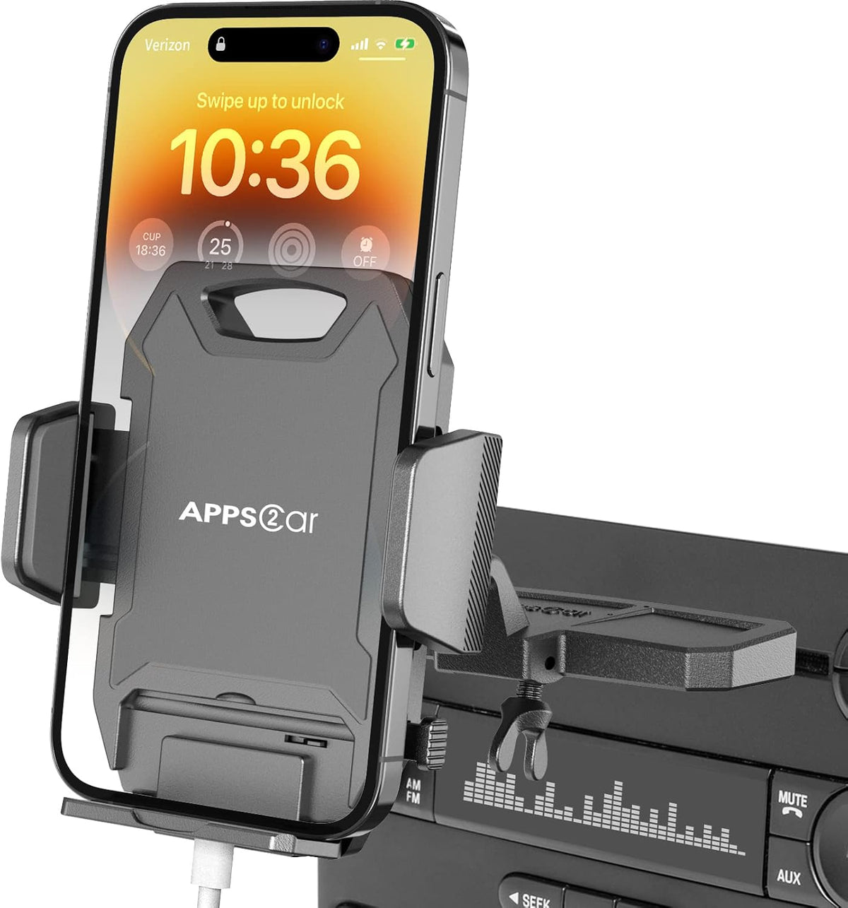 APPS2Car Sturdy CD Slot Phone Mount with One Hand Operation Design