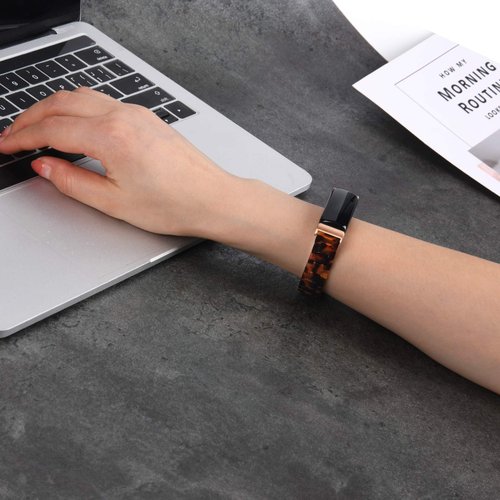 iLVANYA Resin Band Compatible with Fitbit Inspire 2 /Inspire HR/Inspire Bands Women, Adjustable Wristband for Fitbit Inspire Accssorises (Tortoise Stone)
