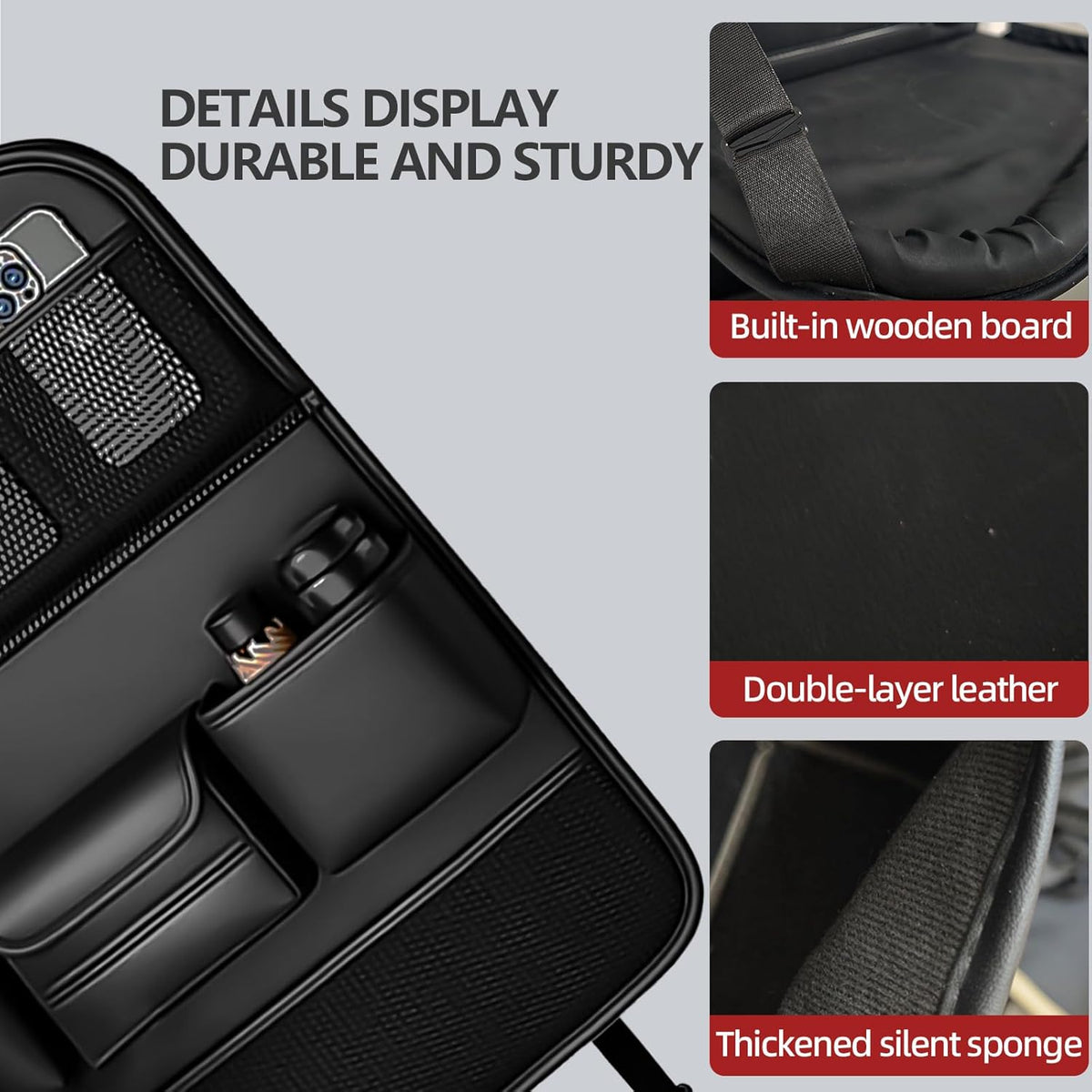 Car Seat Organizers,Multi-functional Back Seat Protectors, Storage Pouches, and Tray Holders (for Cars, Kids, Seat Back and Rear Seats)（Black1 Pcs）