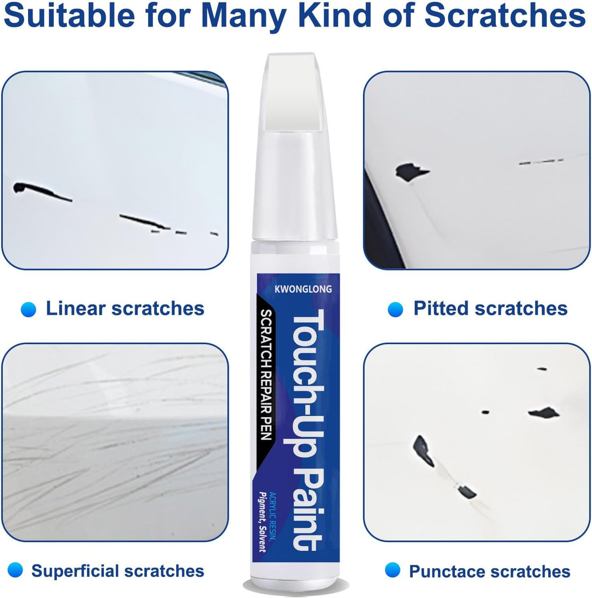 Onyx Black 717 Touch Up Paint For Volvo S60, S90, V60, V90, XC40, XC60, XC90, 2-in-1 Chips and Nicks Scratch Repair Pen, Quick & Easy Solution to Repair
