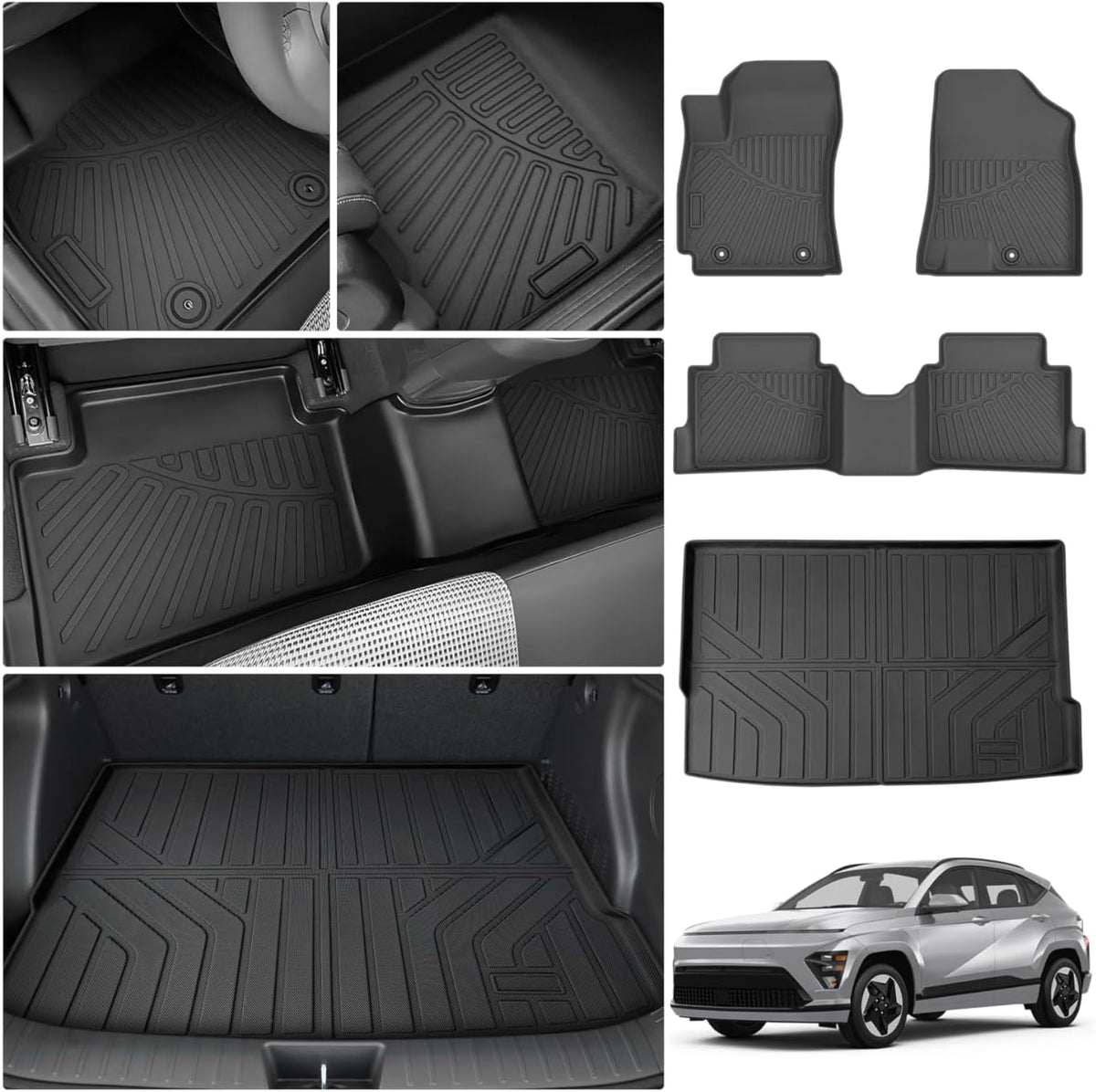 Cartist Floor Mats for Hyundai Kona 2024 2025 2026 (No Electric Model) Limited | N Line | SE | SEL, All Weather Cargo Liner for Kona Accessories, Heavy Duty Car Mats, Car Accessories
