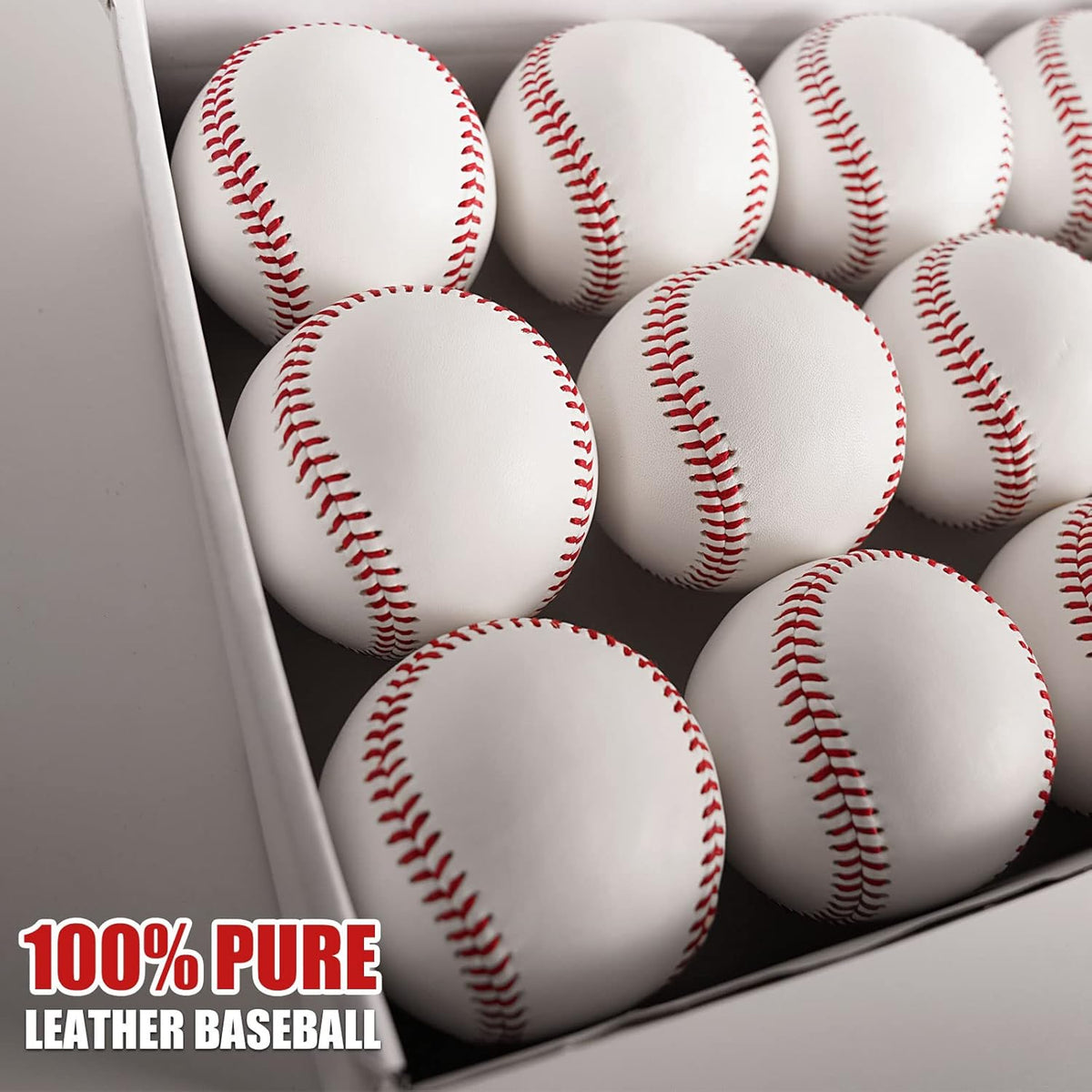 Official League Grade Leather Baseballs - 12/6 Pack for Youth Training & Competition | Perfect Gift