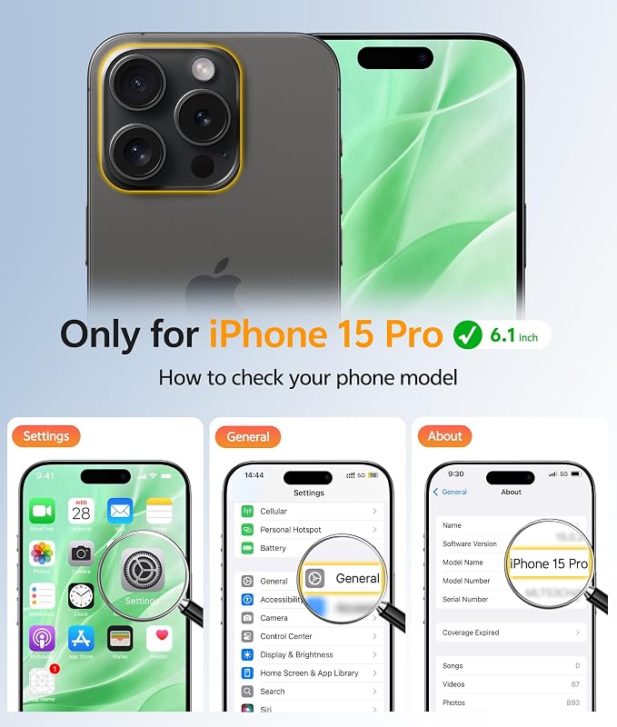 FNTCASE for iPhone 15 Pro Case: Translucent Matte Cases
