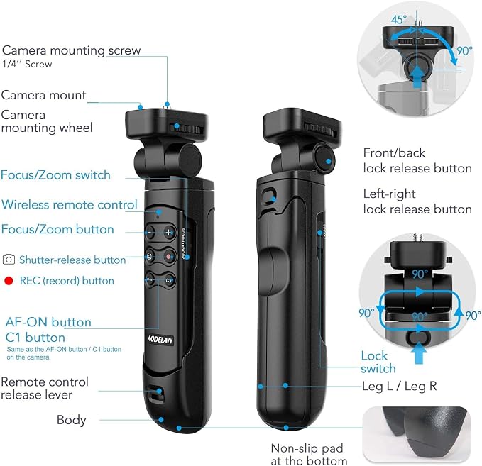 AODELAN Wireless Shooting Grip Tripod
