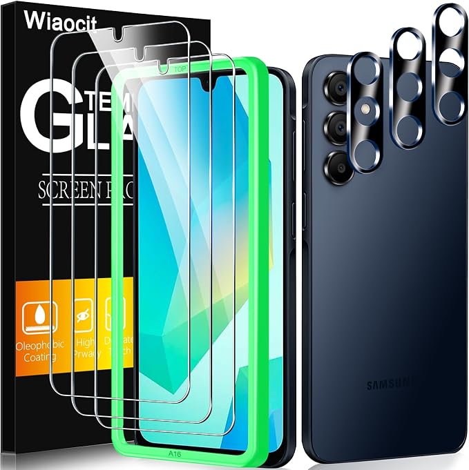 Wiaocit 3 Pack Tempered Glass Screen Protector