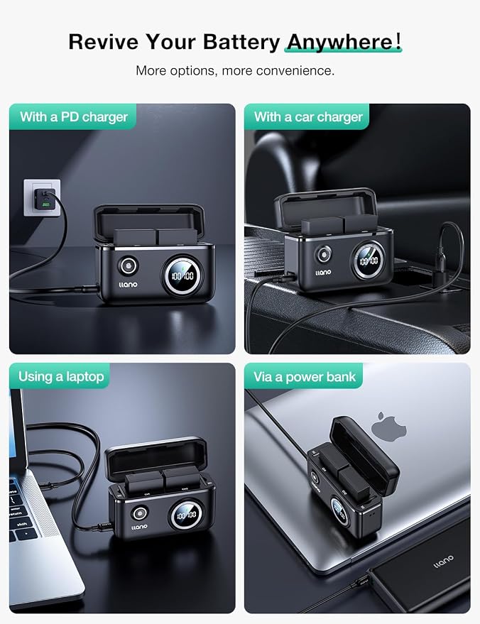 llano 2-Pack NP-W126S Batteries and 18W Fast Dual USB Charger