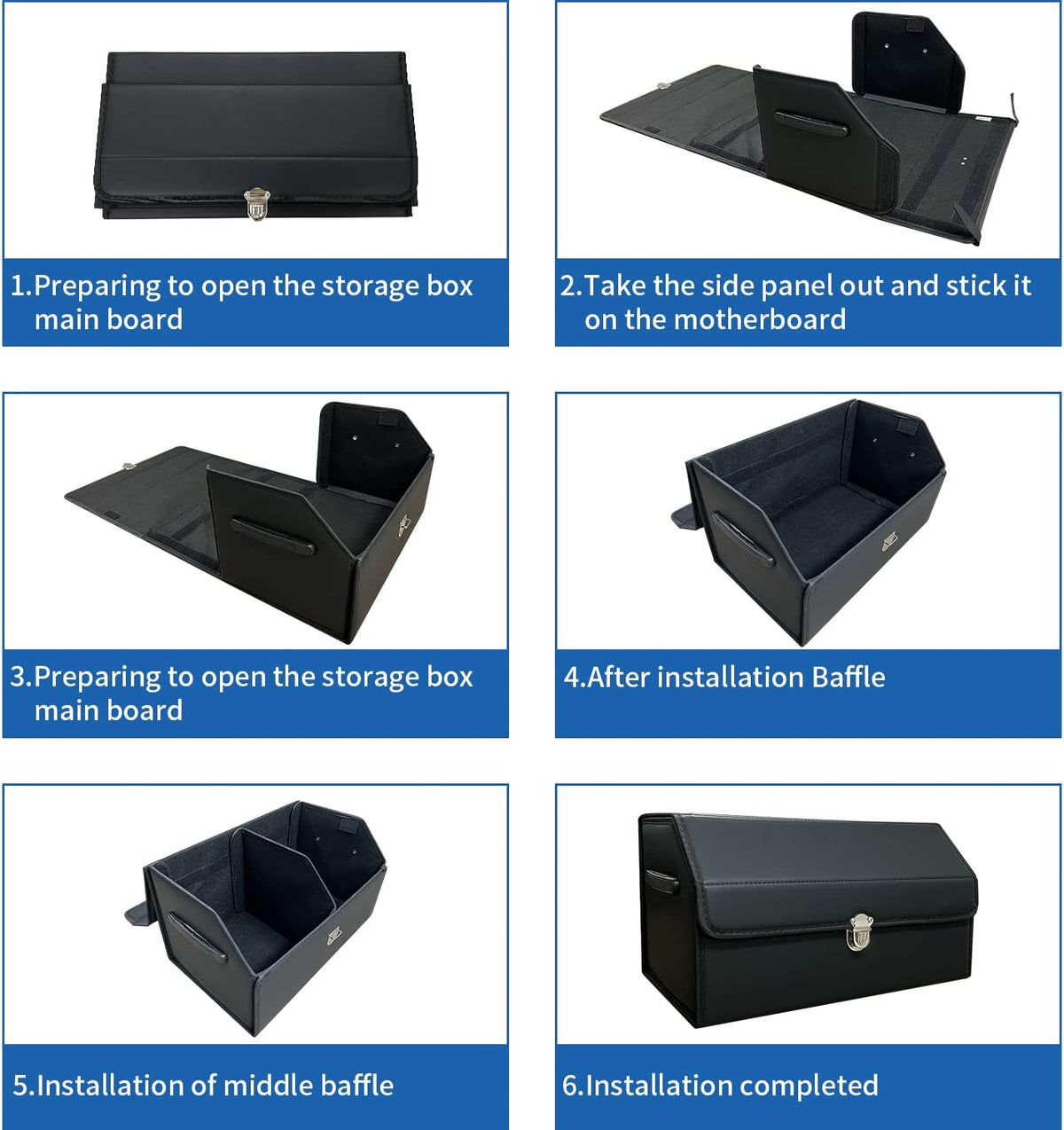 Trunk Organizer for Car,Trunk Organizer for SUV & Sedan,With Lid,Multi-Functional,Foldable Cargo Stotage Box - Black - Small