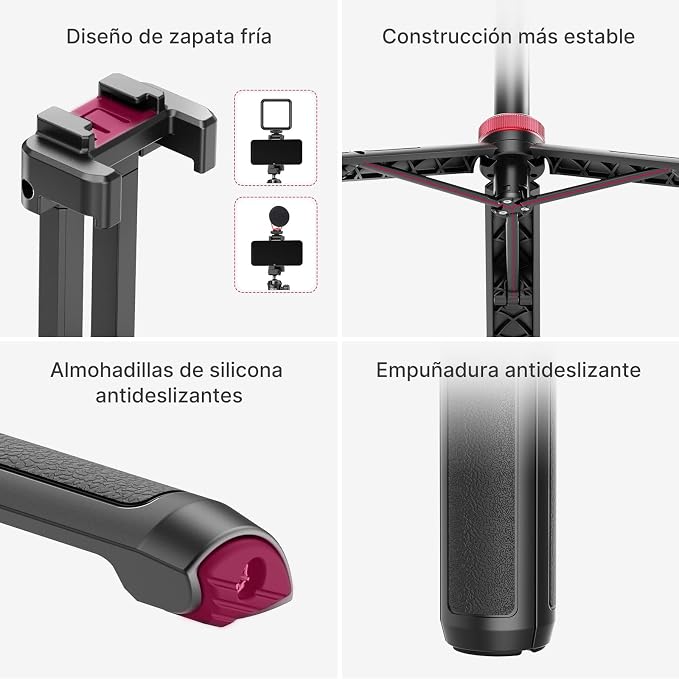 ULANZI MT-44 Extendable Phone Tripod, 360° Ball Head Camera Tripod