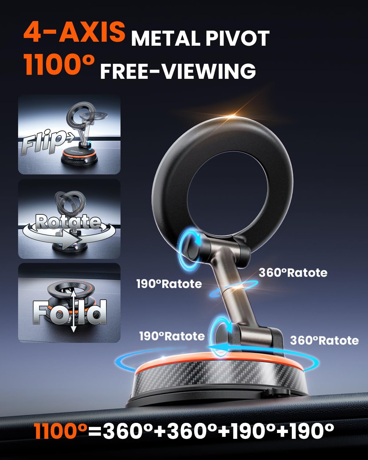 for Magsafe Car Mount, Vacuum Magnetic Phone Holders for Your Car