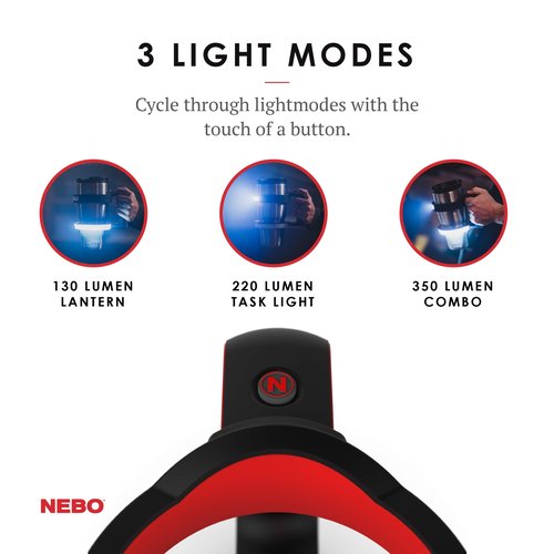 NEBO Glow Stainless-Steel Tumbler Holder: Will fit a 30oz Tumbler or a 20oz Tumbler with The Included Insert, This Cup Handle Doubles Over As A High Lumen Flashlight - 6668