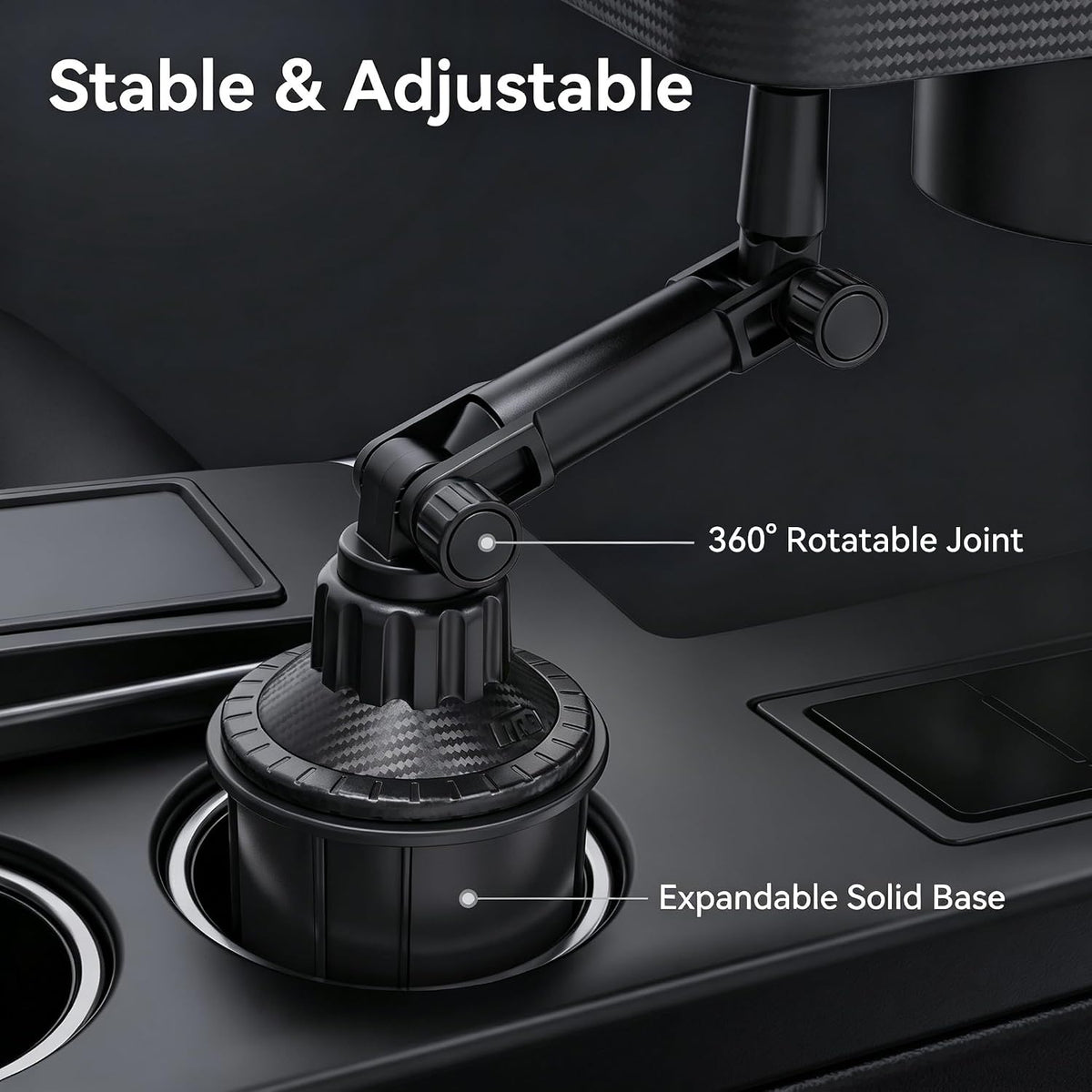 Car Cup Holder Tray,Car Food Tray with Cup Holder, 9.5 inch 3 in 1 Detachable Car Cup Holder Tray Table, Portable Car Eating Tray Table for Road Trips, Automotive Cup Holder Expander