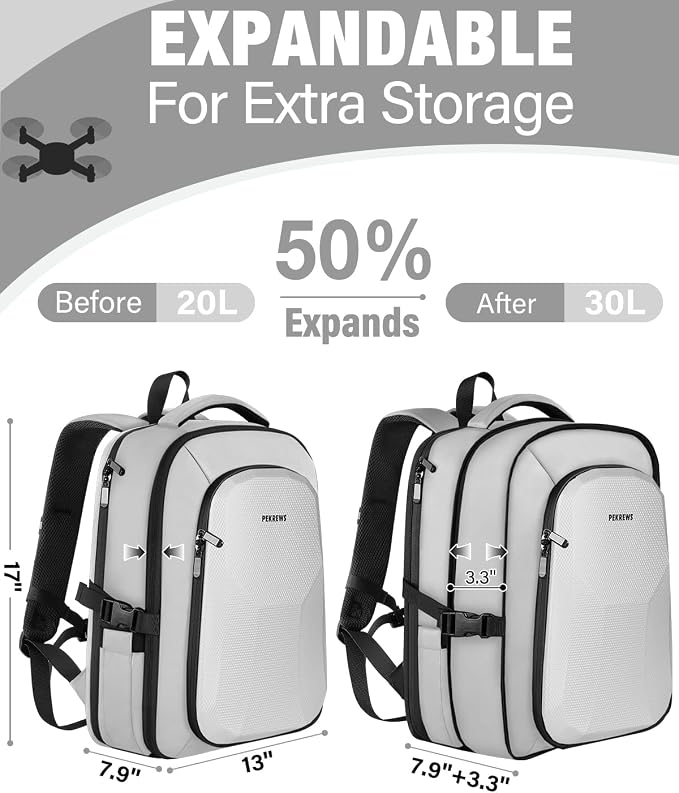 PEKREWS Mini 4 Pro Case, Mini 3/4 Pro Waterproof Hard Carrying Case, Large