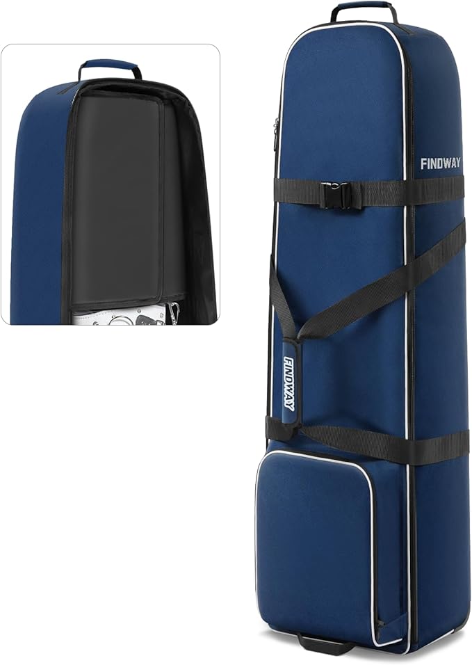 Findway Golf Travel Bag, Golf Travel Bag for Airlines with Wheels, 900D Heavy Duty Polyester Oxford Soft-Sided with Club Protection Liner, Universal Size