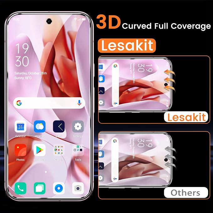 Lesakit 4 Pack for Google Pixel 9 Pro Screen Protector