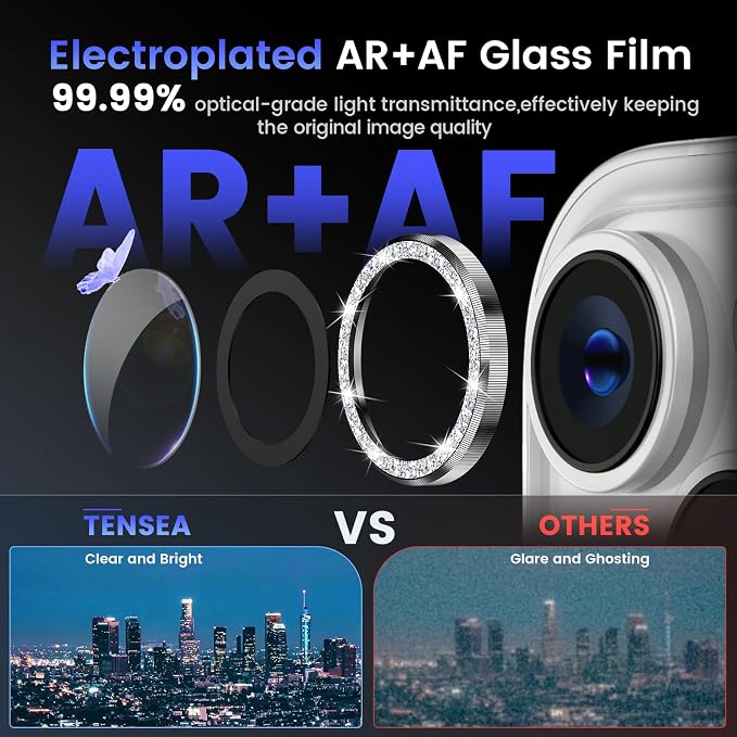 Tensea for iPhone 13 mini/iPhone 13 Camera Lens Protector, 9H Tempered Glass