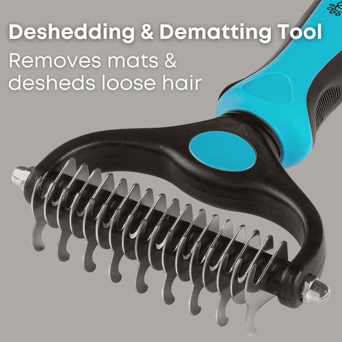 Freshly Bailey Dematting Comb - Safe Mat Remover & Deshedding Tool for Cats & Dogs | Double-Sided Rake