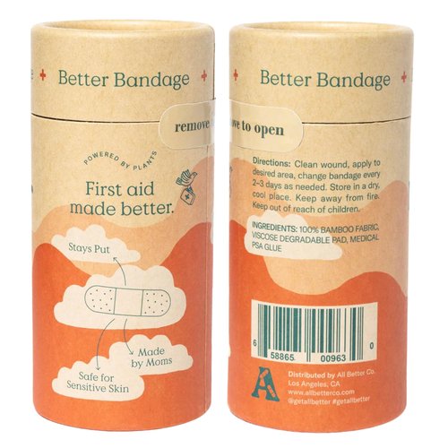 All Better Co. The Better Bandage - Organic Bamboo, Hypoallergenic, Earth-Friendly Adhesive - Pack of 25