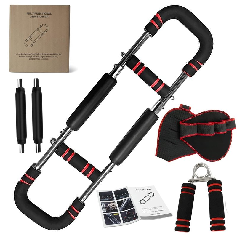 Twister Arm Trainer with Hand Gripper, Professional Arm Workout Equipment with 3Resistance Levels (60–130LB), Adjustable Chest Trainer for Men, Multi-Functional Arm Twister Exerciser for Home Workout
