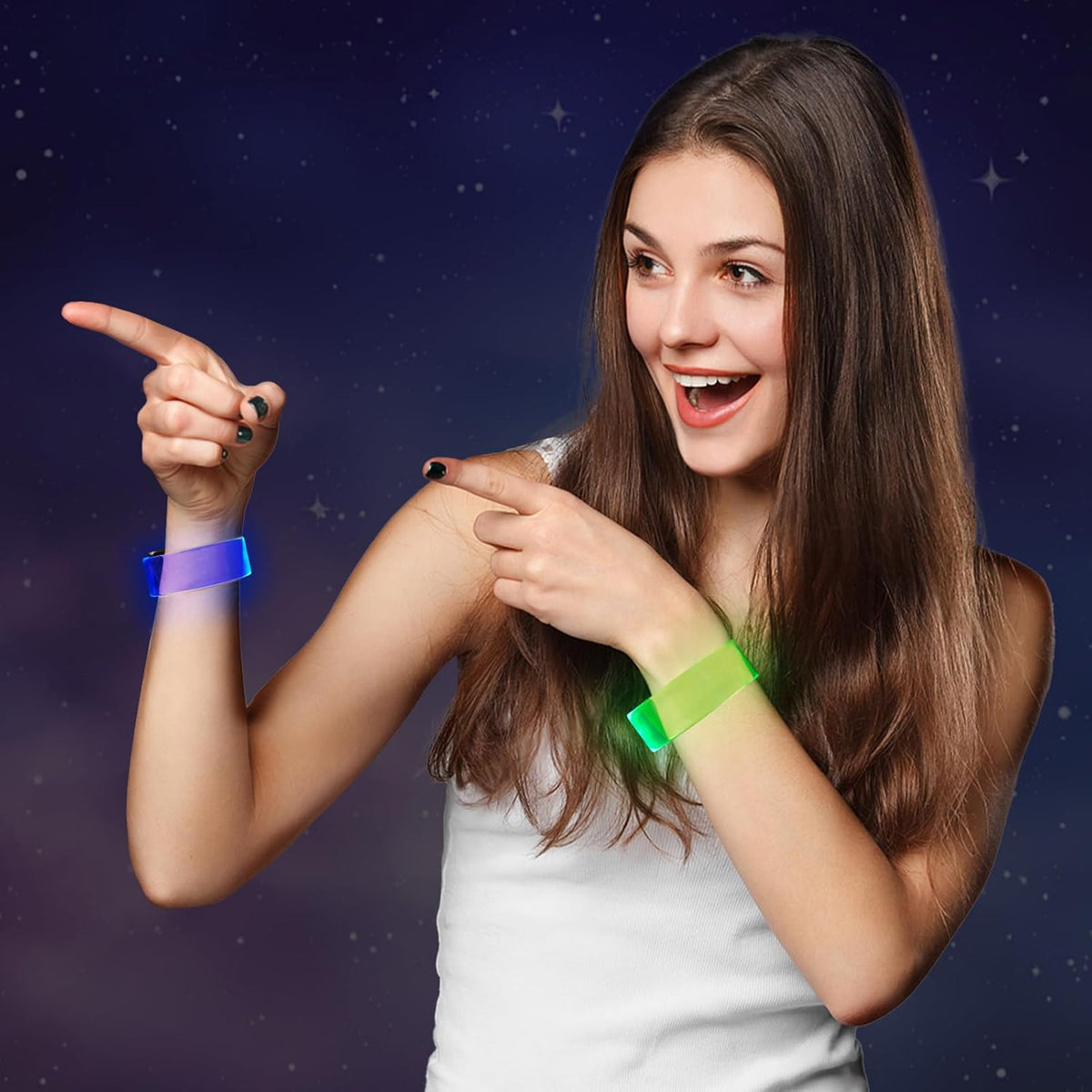 Yowivon LED Light Up Bracelets - Glow in the Dark Neon Party Accessories | Perfect for Halloween & Birthdays