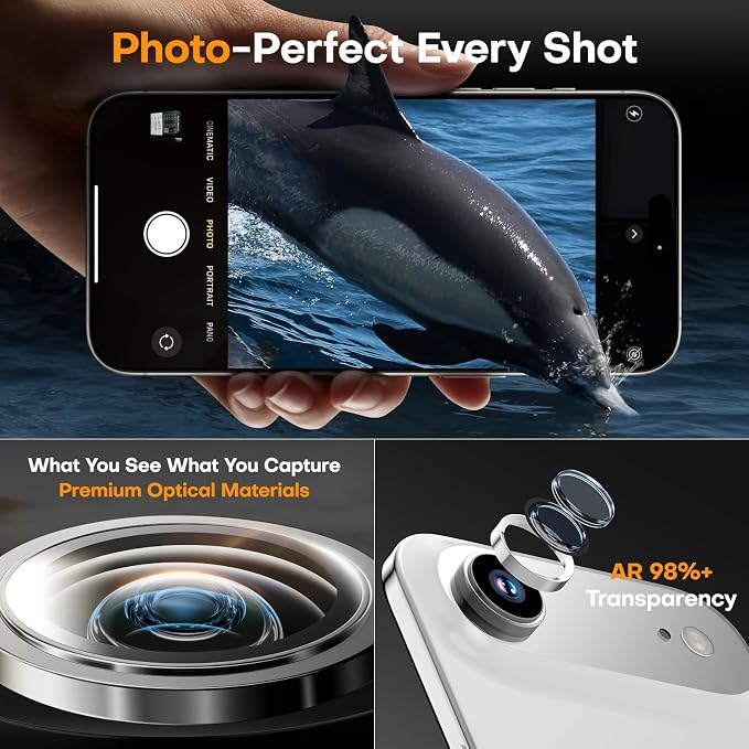 Camera Lens Protector for iPhone Air, Tempered Glass Metal Individual Camera