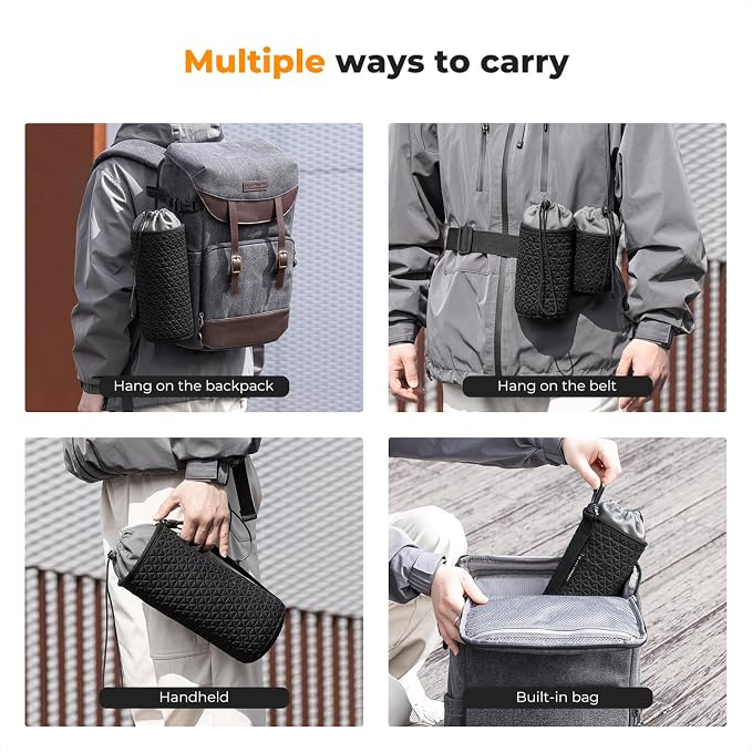 K&F CONCEPT 4 Pack Camera Lens Pouch Set, Drawstring Lens Protective Bag