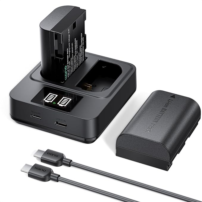 llano 2-Pack LP-E6P Batteries & 20W Fast Charger Set