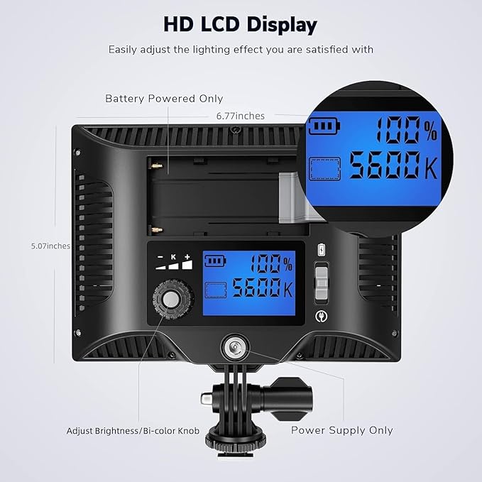 2Pack Streaming Key Light, LED Video Light Dimmable Bi-Color 3200-5600k Video