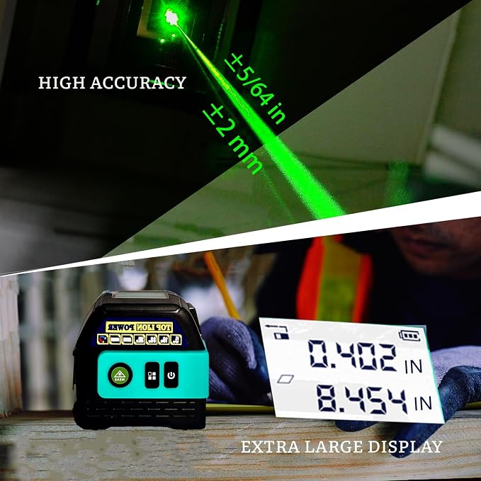 2 in 1 262ft Green Laser Tape Measure