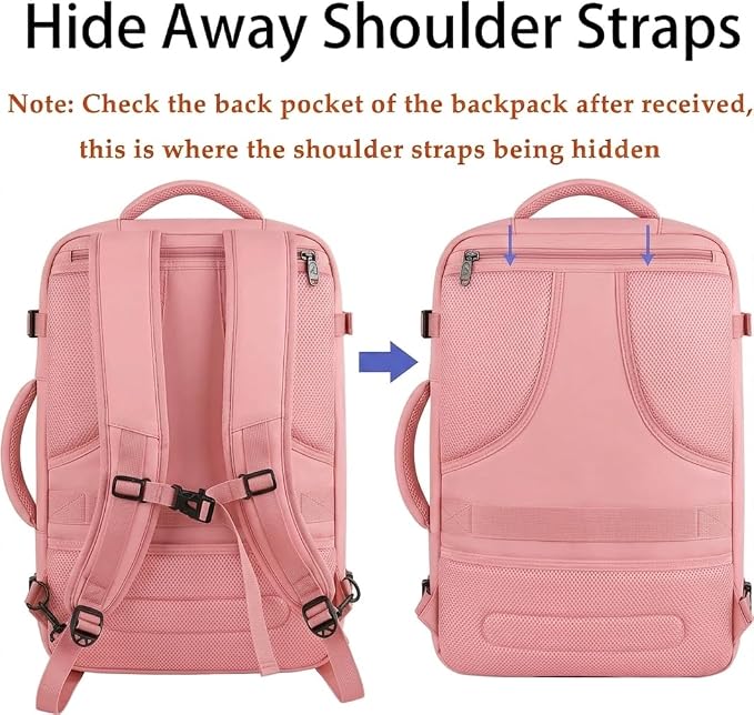MATEIN Pink Travel Backpack for Women, 40L Water Resistant Carry on Backpack