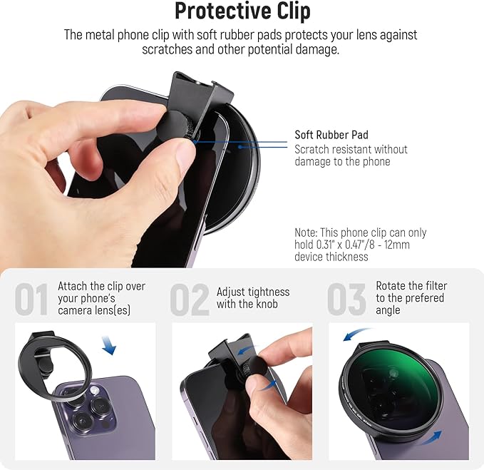 NEEWER 67mm CPL Filter for Phone, Circular Polarizing Camera Lens Filter
