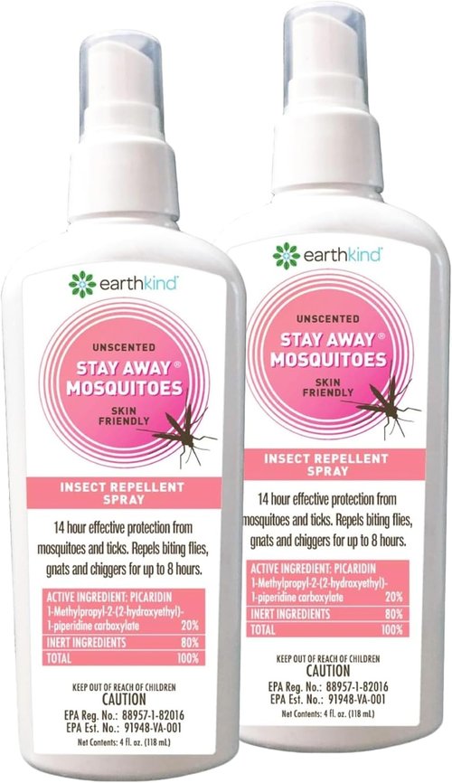 EarthKind Stay Away Mosquitoes Insect Repellent - Plant-Based & Unscented Body Spray - 4-Oz (2-Pack) for Up to 14-Hour Protection