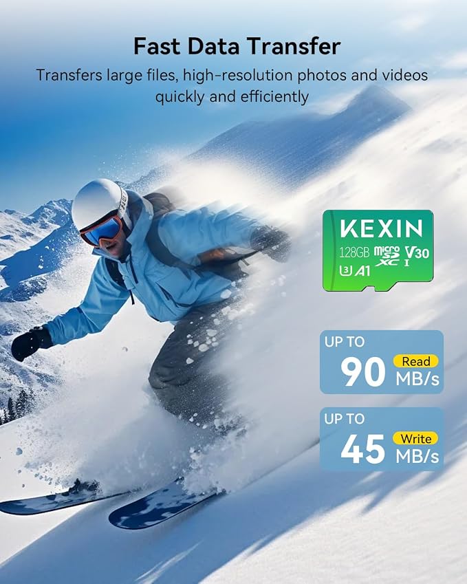 KEXIN 128GB Micro SD Card with Adapter