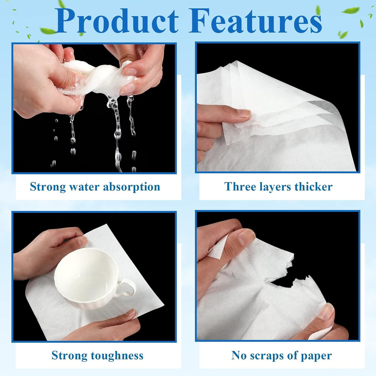 Crtiin 50 Pack Car Tissue Refills 3 Ply Auto Visor Facial Napkin Refills