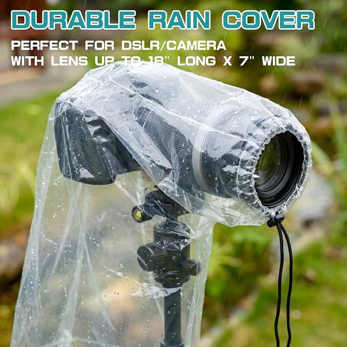Sabary 10 Pack Clear Camera Rain Covers Waterproof Dustproof PE Lens Sleeves