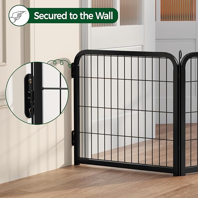 Yaheetech Dog Playpen, 24 inch 4 Panels Dog Pen for Indoor Heavy Duty Puppy Exercise Pen Metal Pet Fence for RV Camping/Yard/Garden