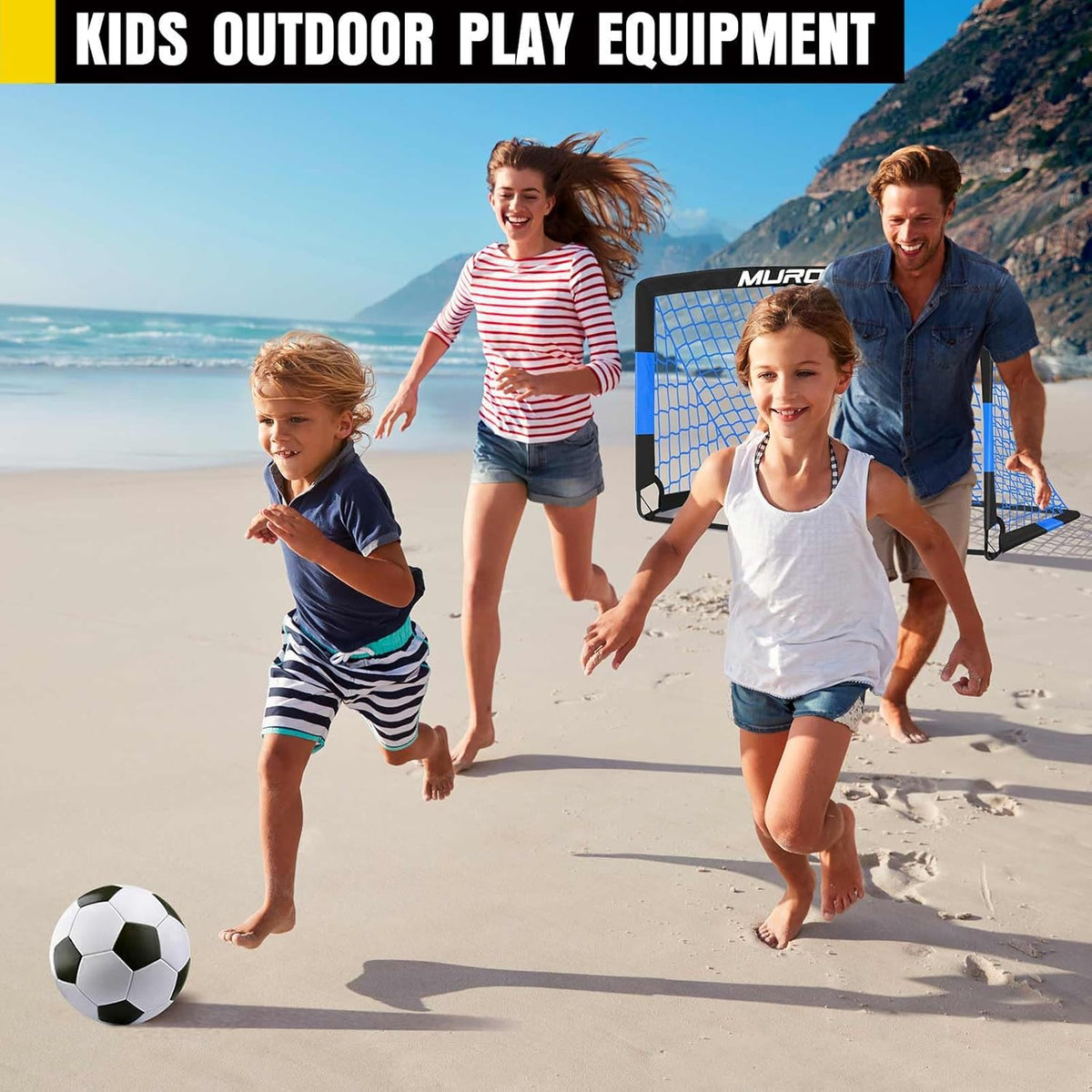Skiennix Kids Soccer Goals - Portable Pop-Up Soccer Nets Set with Ball & Cones | Complete Training Equipment for Backyard Fun