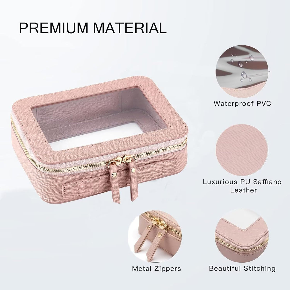 Clear Makeup Bag with Mini Cosmetic Bags,Travel Toiletry Bags for Women,Portable Cosmetic Bags Case, Transparent Waterproof Cosmetic Organizer Storage Bags for Women Men
