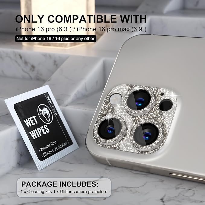 Choiche Compatible for iPhone 16 Pro/iPhone 16 Pro Max Camera Lens Protector