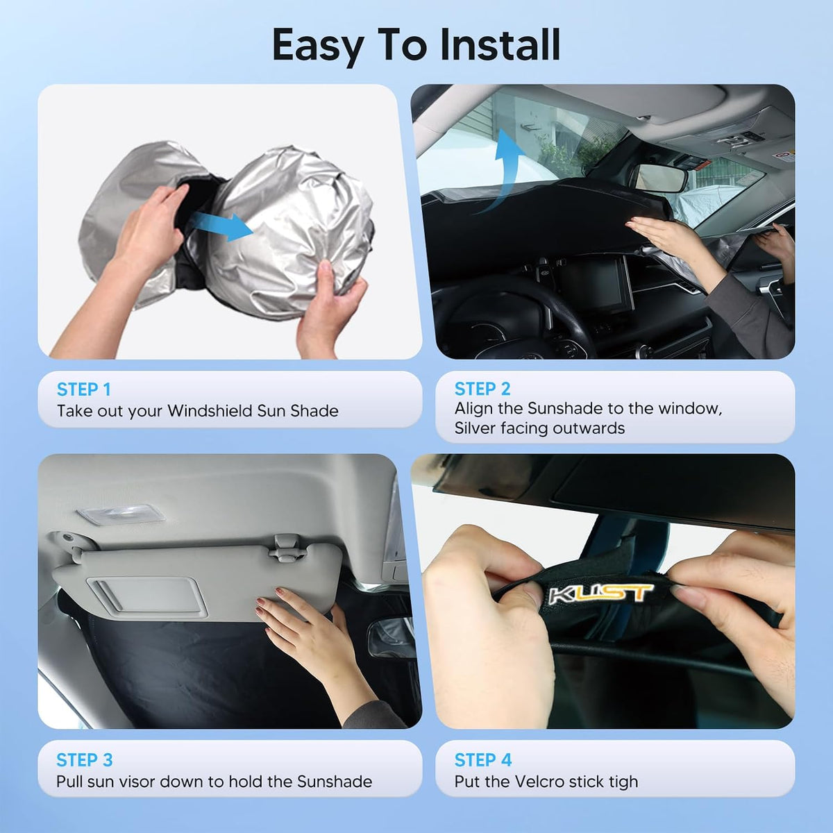 KUST Windshield Sun Shade for Honda Civic 2016-2021 Accessories Sunshade Foldable Window Sun Visor Protector Blocks UV Rays Keep Your Car Cooler