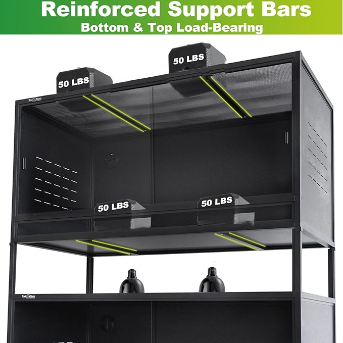 PVC Reptile Enclosure Bearded Dragon Tank 44 Gallon Snake Enclosure,Terrarium for Lizard Snake, 40x16x16 Reptile Terrarium Wide Breeding Lounge Vivarium Area with Sliding Doors Lock