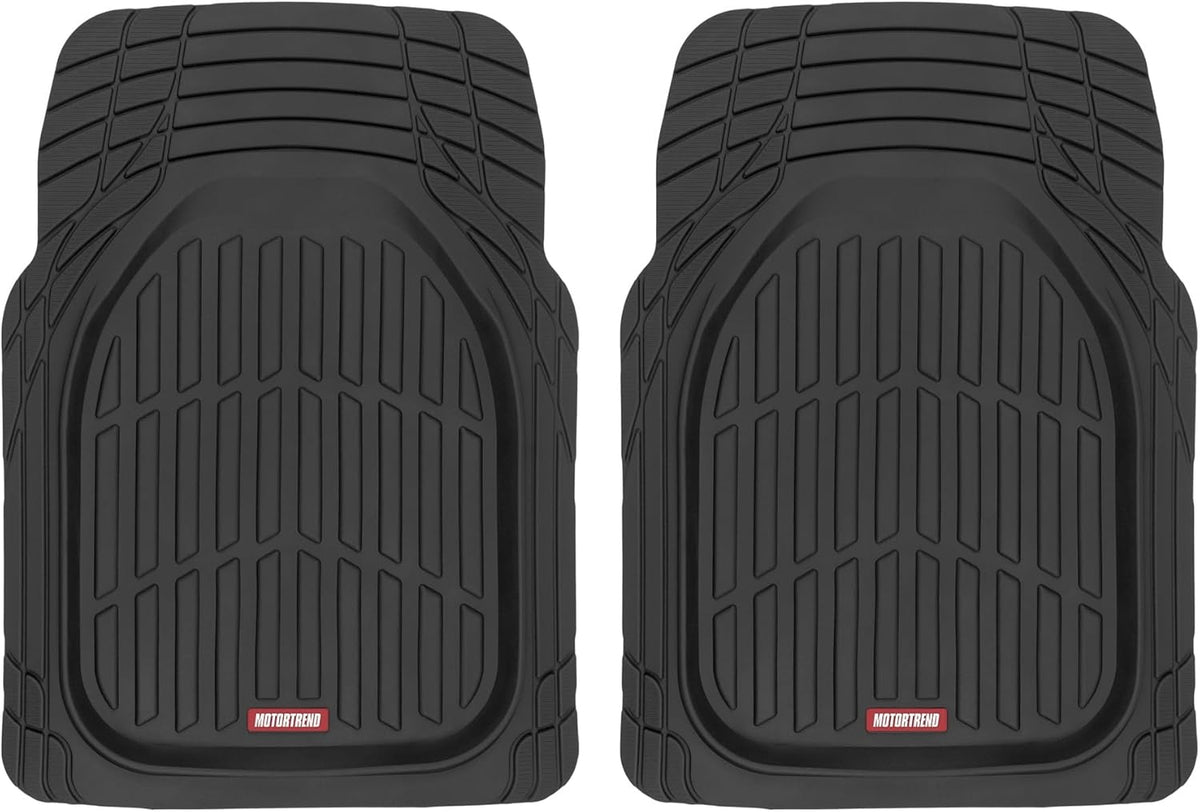 Motor Trend (2) Car Seat Covers for Front Seats with (2) Trimmable Car Floor Mats – Universal Fit Auto Accessories for Cars, Trucks, SUVs, Vans – Interior Protection and Vehicle Interior Shield Combo