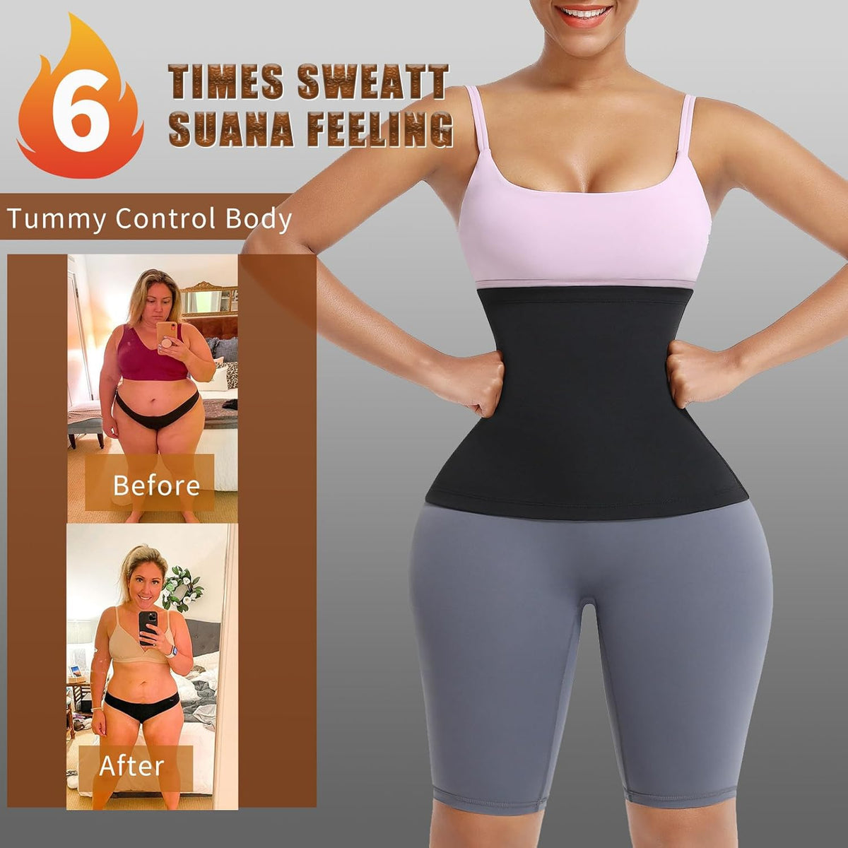 Skiennix Waist Trainer - Sweat Trimmer Belt for Women | Sauna Slimming & Lower Belly Fat Reduction