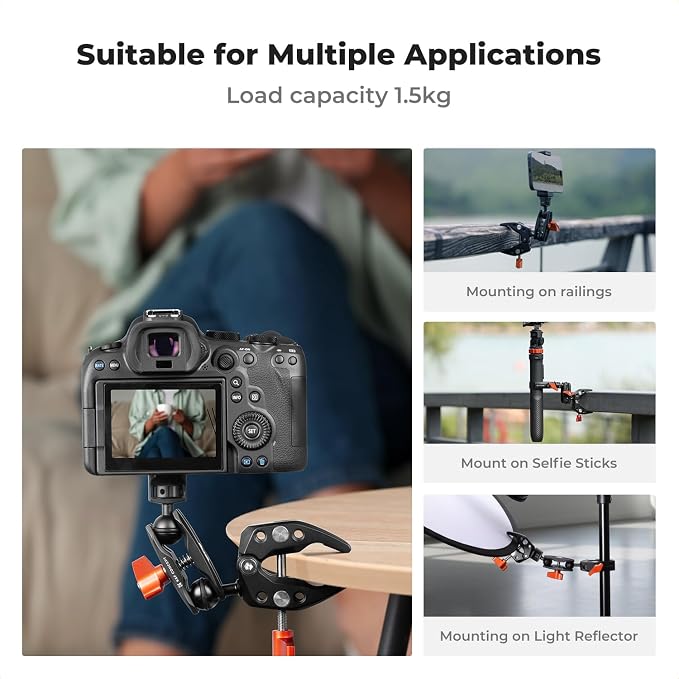 K&F CONCEPT Double Super Clamp Camera Mount