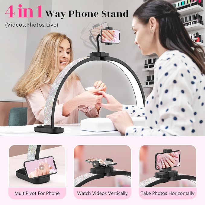 Half Moon Manicure Table Light: 31-inch Half Moon Light